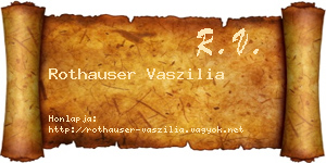 Rothauser Vaszilia névjegykártya